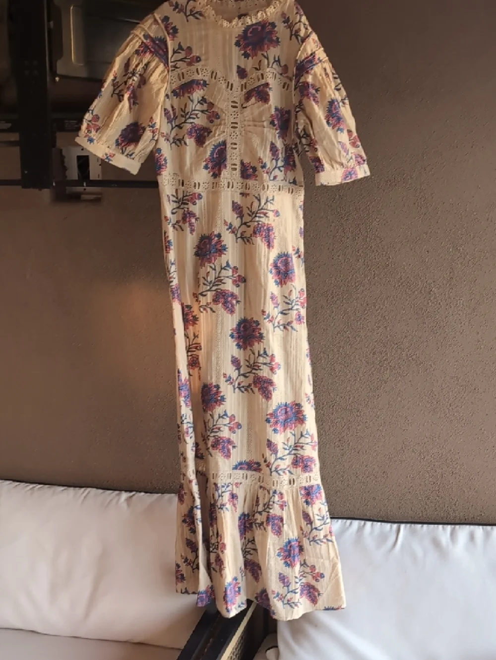 Sea New York Cream Maxi Dress with Purple Floral Print
